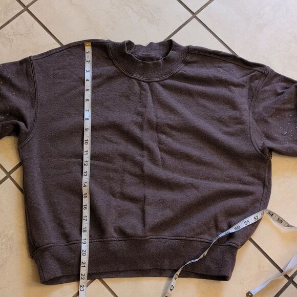 Lululemon X Soulcycle To The Beat Sweatshirt Heathered Antique Bark Terry Size 6 - Picture 4 of 10